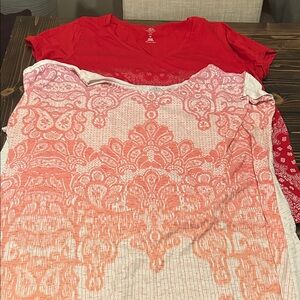 Red and Pink Women's Top